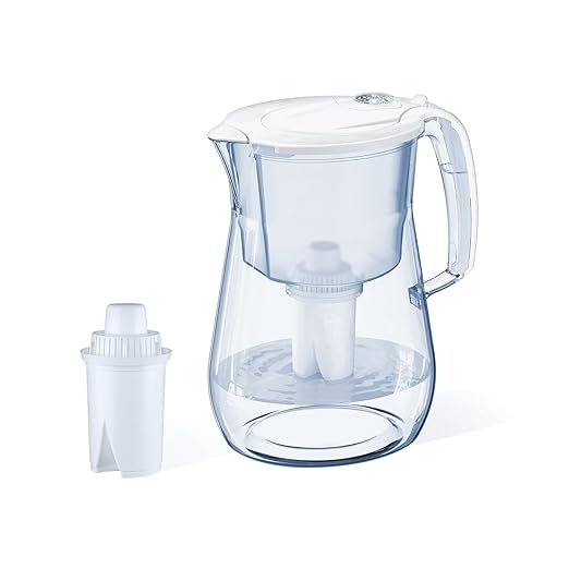AQUAPHOR Water Filter Pitcher Opal 12 Cup with 1 X B15 Filter - 145 Gallons Long-Life (White)
