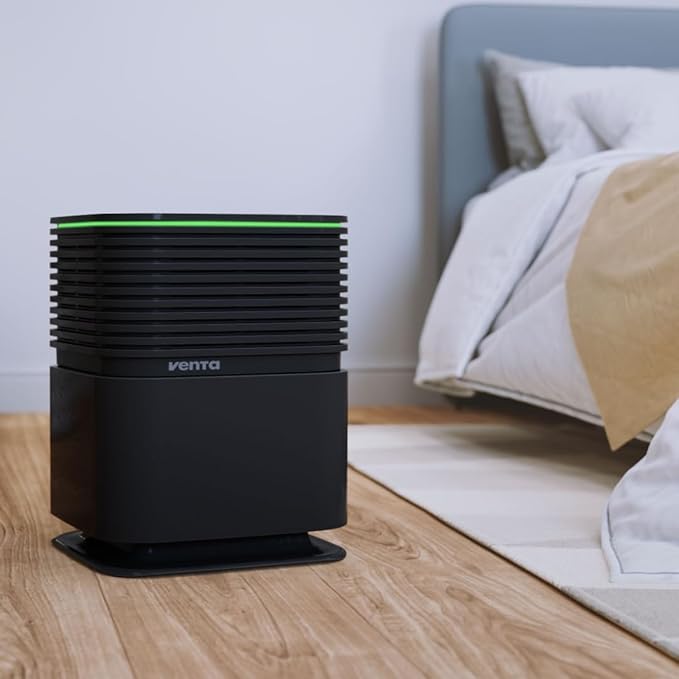 AP735 AeroStyle Compact Air Purifier in Black with Voice & App Control, Triple Filtration for Spaces up to 800ft²: Pre-Filter, H13 Filter with 99.97% Filtration Efficiency & Activated Carbon Filter