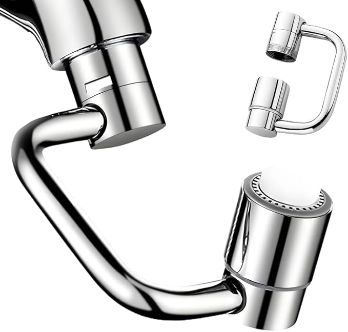 Faucet Extender, Universal Sink Faucet 1080° Rotatable Faucet Aerator Extension, 2 Mode Splash Water Filter, Swivel Robotic Arm Swivel Extension Aerator Kitchen Sink Faucet Extender (2)