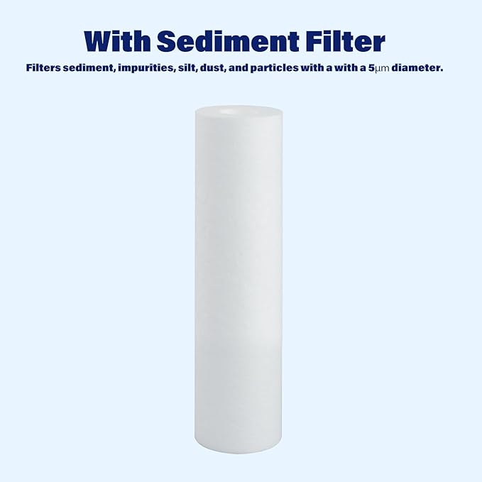 Whole House/RV Water Filter Housing Clear, 10" X 2.5" Inline Sediment Water Filter for RV, Home, Aquarium, Maple Syrup RO System, 3/4" G Brass Port, R-Type O-Ring,with PP Filter - 1025CWP