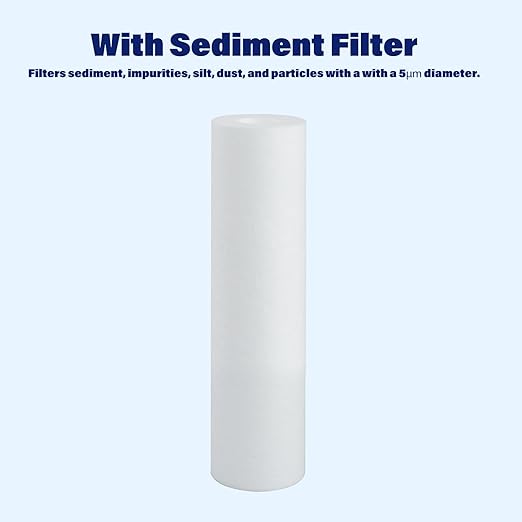 Whole House Water Filter Housing Clear,10" X 2.5" Inline Sediment Water Filter for RV, Home, Aquarium, Maple Syrup RO System, with PP Filter, 3/4 NPT Brass Port, Steel Bracket - 1025TBP