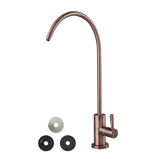 VEVOR Water Filter Faucet, RO Drinking Faucet with Lead-Free Brass Valve, 304 Stainless Steel, 0.8 GPM Flow Drinking Water Tap, Fits Most Reverse Osmosis & Water Filtration System, Antique Bronze