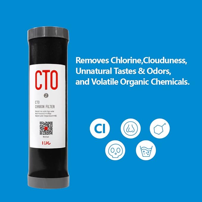 ActivatedCarbon Water Filter Coconut Shell CTO Cartridge, Carbon Block for Drinking Water Filter replacement, 2.5 x 10