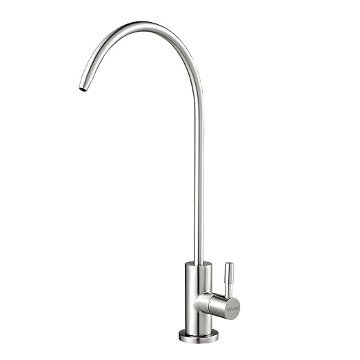 VEVOR Water Filter Faucet, RO Faucet with Lead-Free Brass Valve, 304 Stainless Steel, 0.8GPM Kitchen Drinking Water Faucet, Fits Most Reverse Osmosis & Water Filtration Systems, Brushed Nickel