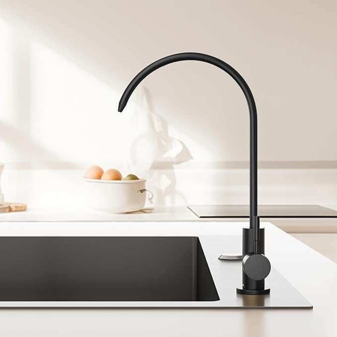 Brass Reverse Osmosis Faucet, Sink Water Filter System, Suitable for Most Reverse Osmosis or Water Filtration Systems, Kitchen bar Sink Drinking Faucet (Matte Black)