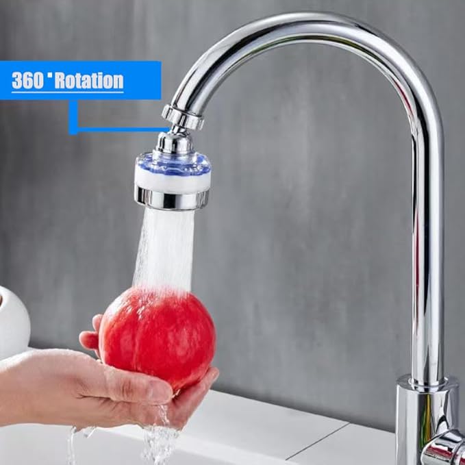 21Pcs Sink Water Filter Faucet With Cartridges, Universal 360 ° Rotating Kitchen Faucet Water Filter Removes Fluoride Heavy Metals Hard Water Compatible with most Bathroom/Kitchen/Laundry Sink Faucets