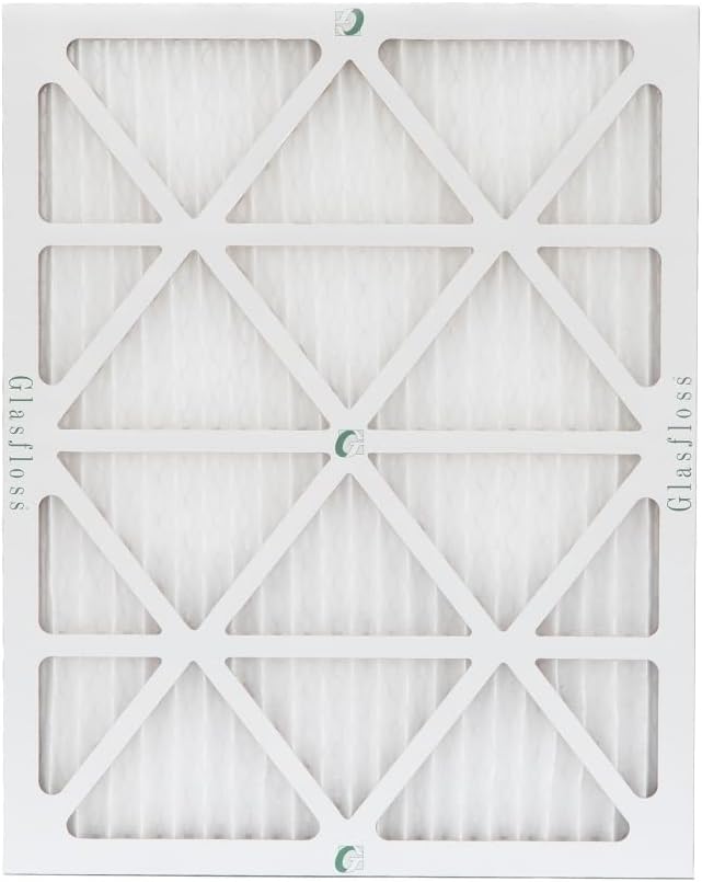 Glasfloss 16x20x1 MERV 10 (FPR 5-6) Pleated Air Filters. Box of 6. Actual Size: 15-1/2 x 19-1/2 x 7/8
