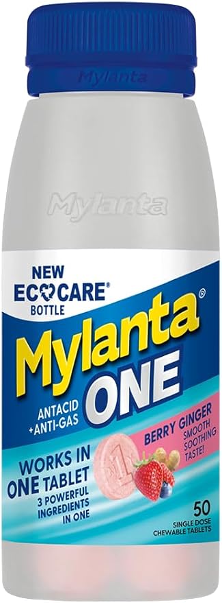Mylanta One, Berry Ginger Flavor, 50 Count, EcoCare PCR