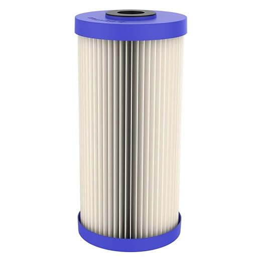 Pentair Pentek ECP20-BB Big Blue Sediment Water Filter, 10-Inch, Whole House Heavy Duty Pleated Cellulose Polyester Replacement Cartridge, 10" x 4.5", Blue End Cap, 20 Micron