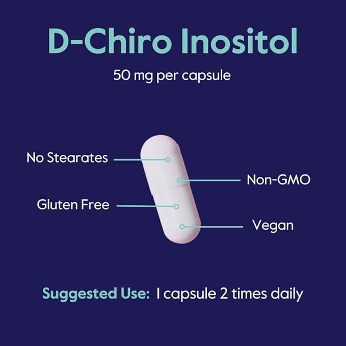 BESTVITE D-Chiro Inositol (120 Vegetarian Capsules) - No Stearates - Vegan - Non GMO - Gluten Free - 1 Capsule for 40:1 Inositol Ratio