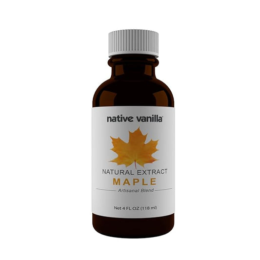 Native Vanilla - Pure Maple Extract - 4 Fl Oz - Pure Flavors and Extracts - Perfect for Cooking, Baking, and Dessert Crafting