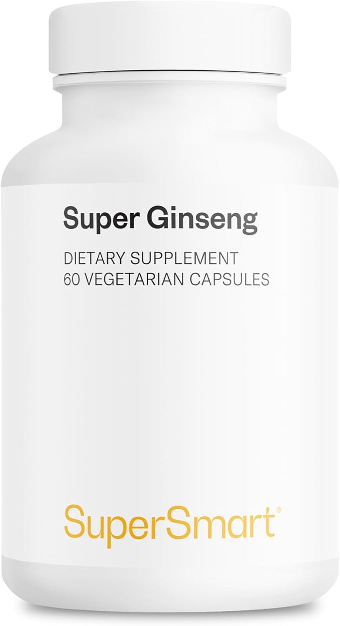 Supersmart - Ginseng 30% 2000mg per Day (High Strength) - Radix Panax Ginseng Supplement - Ginseng CA Meyer 30% Ginsenosides | Non-GMO & Gluten Free - 60 Vegetarian Capsules