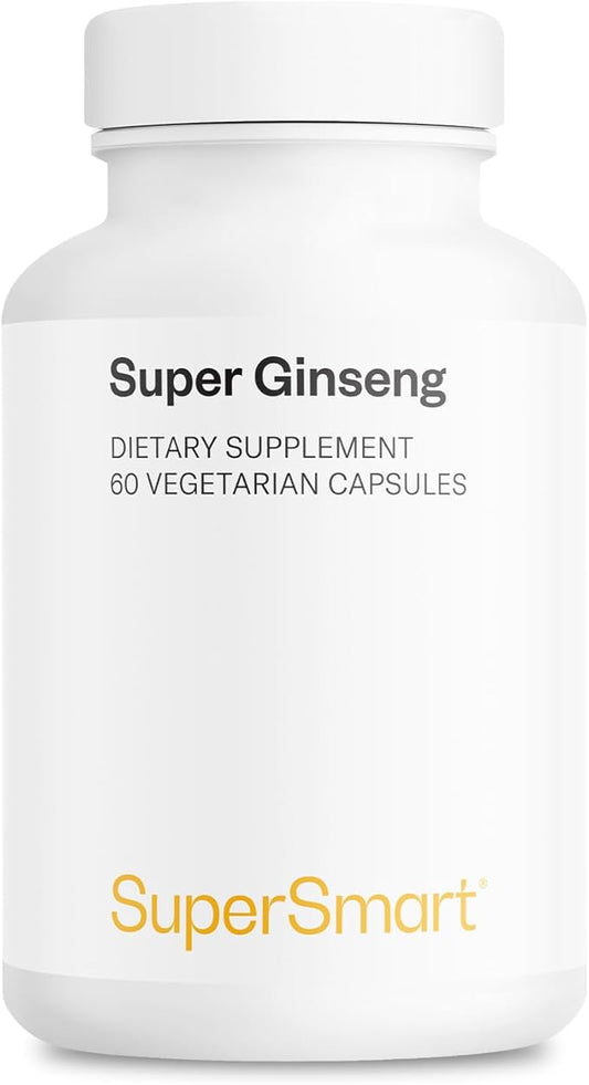 Supersmart - Ginseng 30% 2000mg per Day (High Strength) - Radix Panax Ginseng Supplement - Ginseng CA Meyer 30% Ginsenosides | Non-GMO & Gluten Free - 60 Vegetarian Capsules