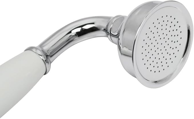 HOMEDEC Vintage Handheld Shower Head with 59inch Flexible Hose High-Pressure Antique Rain Showerhead Combo Replacement No Wand Holder, Round Telephone Shape, Chrome