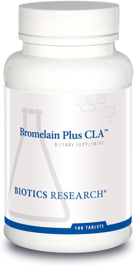 Biotics Research Bromelain Plus CLA Supplies Bromelain and Papain, Provides Supplemental Enzyme Support, Supports Muscular Comfort 100 Tablets
