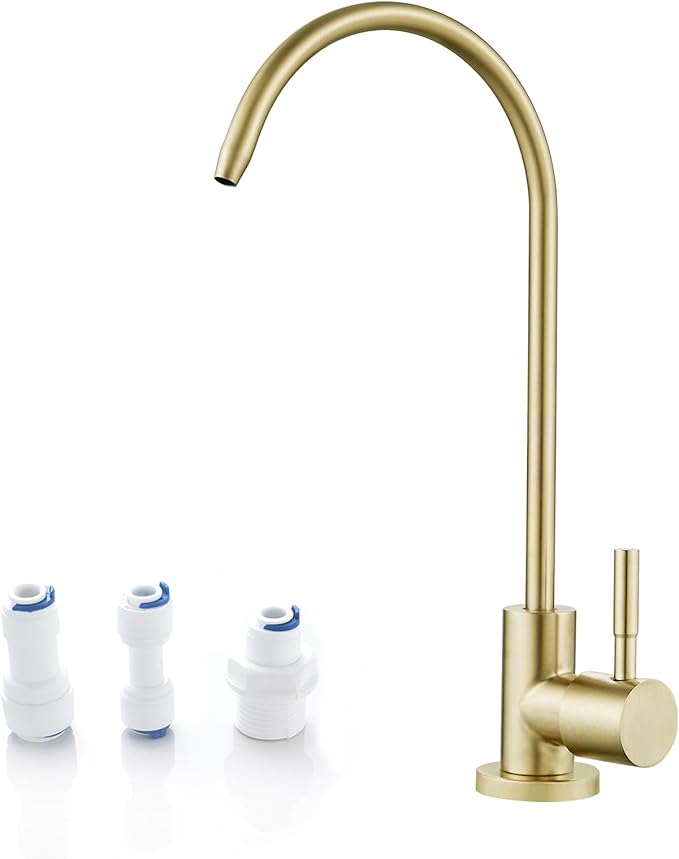 FVITA Brushed Gold Kitchen Faucet 304 Stainless Steel Sink Filter Water Faucet Reverse Osmosis Faucet, RO Faucet Kitchen Water Tap