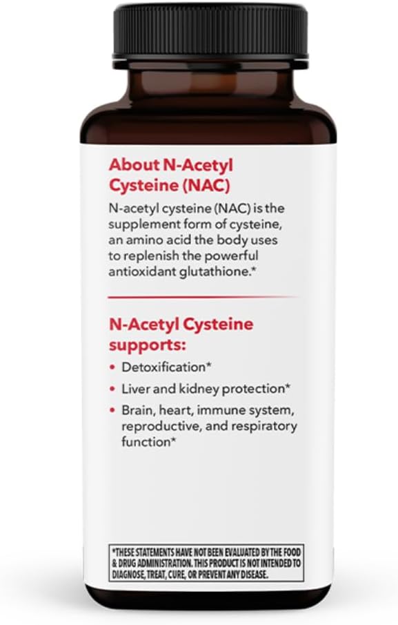 LifeSeasons Essentials N-Acetyl Cysteine (NAC) - Supports Brain, Liver, Heart & Immune Function - Detoxification Supplement - Boosts Immunity & Kidney Health - 60 Capsules