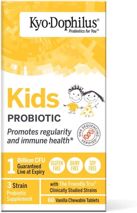 Kyo-Dophilius Kids Probiotic, Promotes Regularity and Immune Health*, 60 tablets (Packaging may vary)