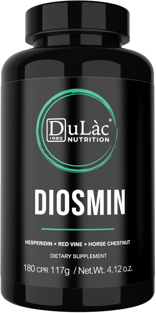 Dulàc - Diosmin Hesperidin 1000mg Dietary Supplement 180 Tablets, Enriched with Horse Chestnut Extract and Butchers Broom
