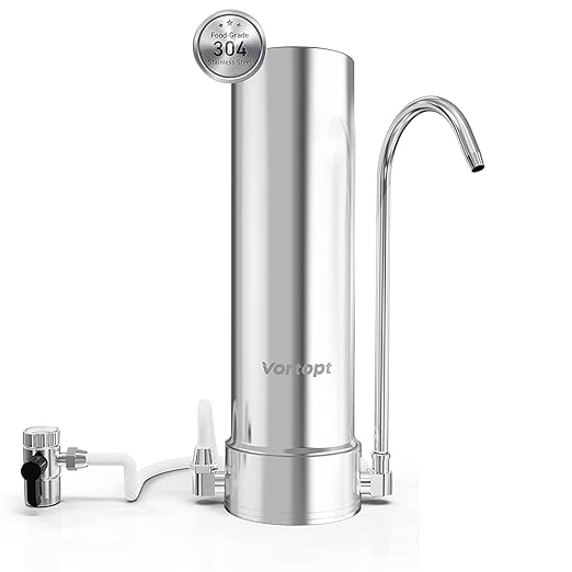 F7 Countertop Water Filter System,Rapid Flow,6-8Months or 8000 Gallons Long-Life,5-Stage Filtration- Reduces Chlorine,Heavy Metals,Bad Odors,add Mineral Material-Includes 1 Filter