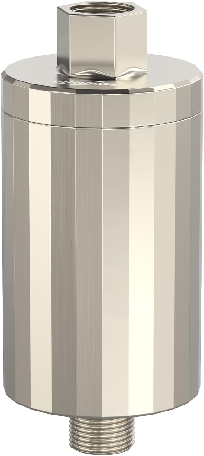 ALL METAL Shower Head Filter – KDF 55 Shower Filter Vitamin C E&A for Hard Water, High Pressure Universal Shower Water Filters to Remove Toxic Chemicals, Chlorine and Heavy Metals,Brushed Nickel