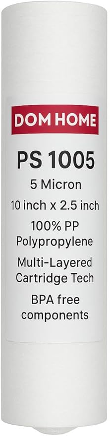 5 micron water filter 10 x 2.5 whole house water filter cartridge – PS 1005 S Spun Polypropylene Sediment Filter Replacement–High-Flow Pre-Filter for RO & Under Sink Water Filter(Pack of 4)