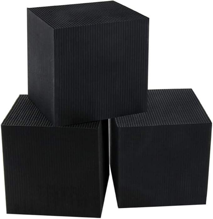 Gigicloud 1PCS Activated Carbon Aquarium Filter, Cube Honeycomb Structure Charcoal Deodorant Fish Tank Water Purifier Activated Charcoal Cubes for Pools Water Purification