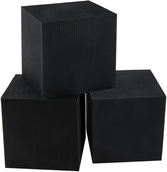 Gigicloud 1PCS Activated Carbon Aquarium Filter, Cube Honeycomb Structure Charcoal Deodorant Fish Tank Water Purifier Activated Charcoal Cubes for Pools Water Purification