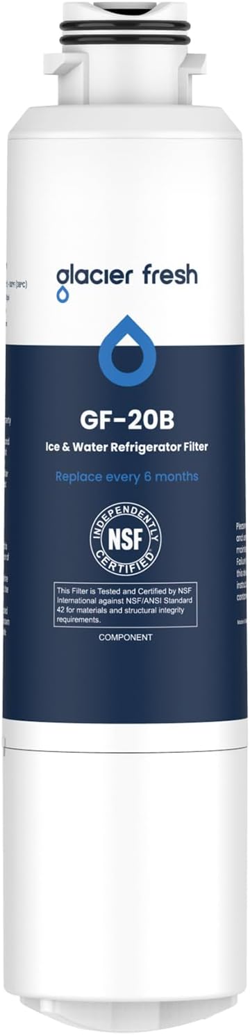 GLACIER FRESH Compatible with Samsung DA29-00020B Refrigerator Water Filter, DA29-00020A/B, DA29-00020B-1, HAF-CIN/EXP, 46-9101, RF4267HARS For French Door Fridge Kitchen (Pack of 1)