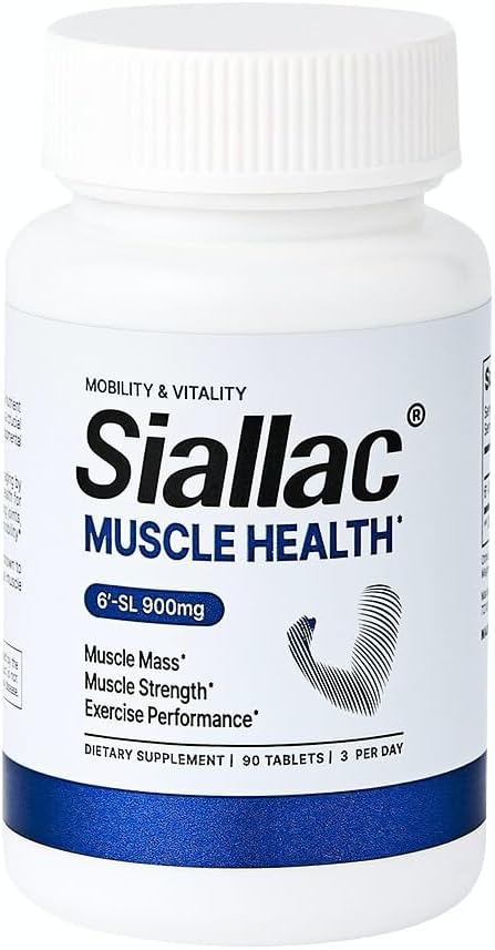Muscle Health - Made in USA - Enhance Muscle Mass & Strength, Fast Workout Recovery, Reduce Fatigue & Boost Exercise Performance, 6-Sialyllactose (6-SL), 900mg, 90 Tablets