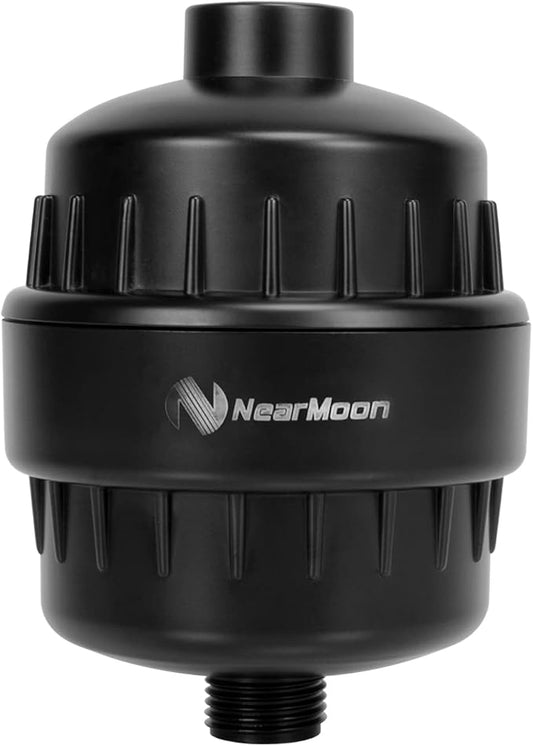 NearMoon High Output 15 Stage Shower Filter - Filtered Shower head softener for Hard Water，Reduces Dry Itchy Skin, Dandruff and Improves the Condition of Your Skin, Hair (Matte Black)