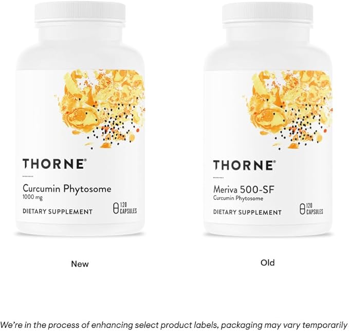 THORNE - Curcumin Phytosome 1000 mg (Meriva) - Clinically Studied, High Absorption - Supports Health in Joints, Muscles, GI Tract, Liver, and Brain* - 120 Capsules - 60 Servings
