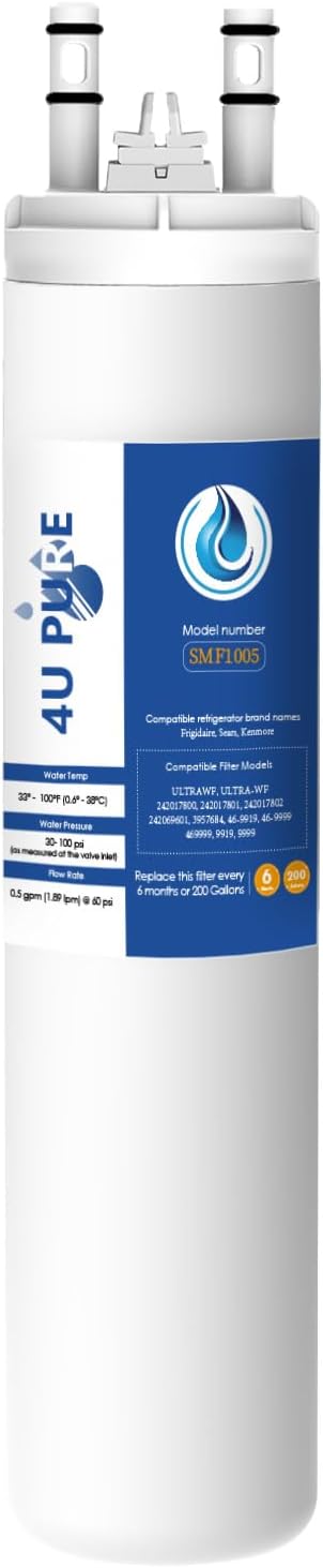 Replacement for Frigidaire ULTRAWF, Pure Source Ultra, Kenmore 9999, 469999, 46-9999, A0094E28261 Refrigerator Water Filter - Pack of 1 (Height 11 inches)