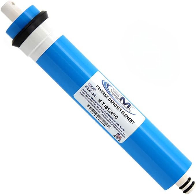 APPLIED MEMBRANES INC. 100 GPD Reverse Osmosis Membrane | RO Membrane Water Filter Replacement for Reverse Osmosis Water Filtration System | 1.8” x 12” Universal Compatibility | Made in USA
