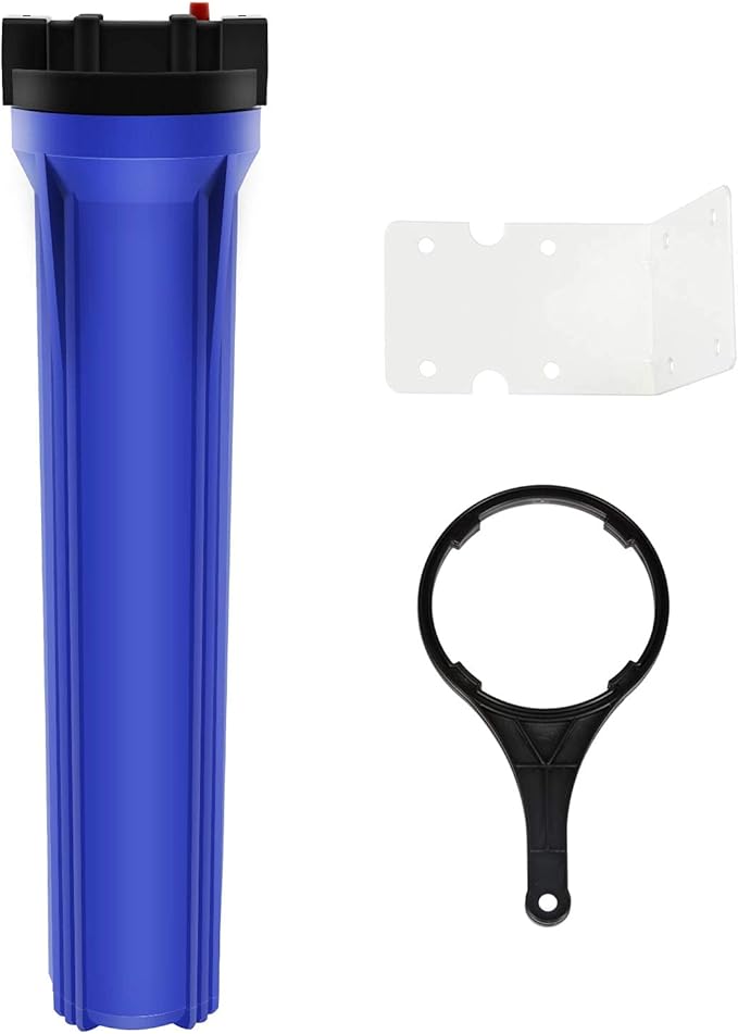Geekpure 20-Inch Blue Filter Housing for 2.5" x 20" Whole House Water Filtration System - 3/4"NPT Plastic Port