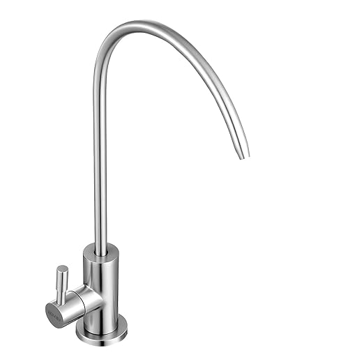 VEVOR Water Filter Faucet, RO Faucet with Lead-Free Brass Valve, 304 Stainless Steel, 0.8GPM Kitchen Drinking Water Faucet, Fits Most Reverse Osmosis & Water Filtration Systems, Brushed Nickel