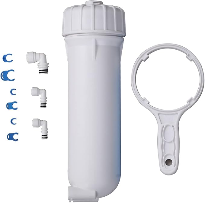 HUINING 3012 RO Membrane Housing with 3/8 1/4 Quick Connector,Wrench Set for 200/300/400/500 GPD (2812/3012) Residential Reverse Osmosis Membrane Water Filter Home Drinking Water Filtration System