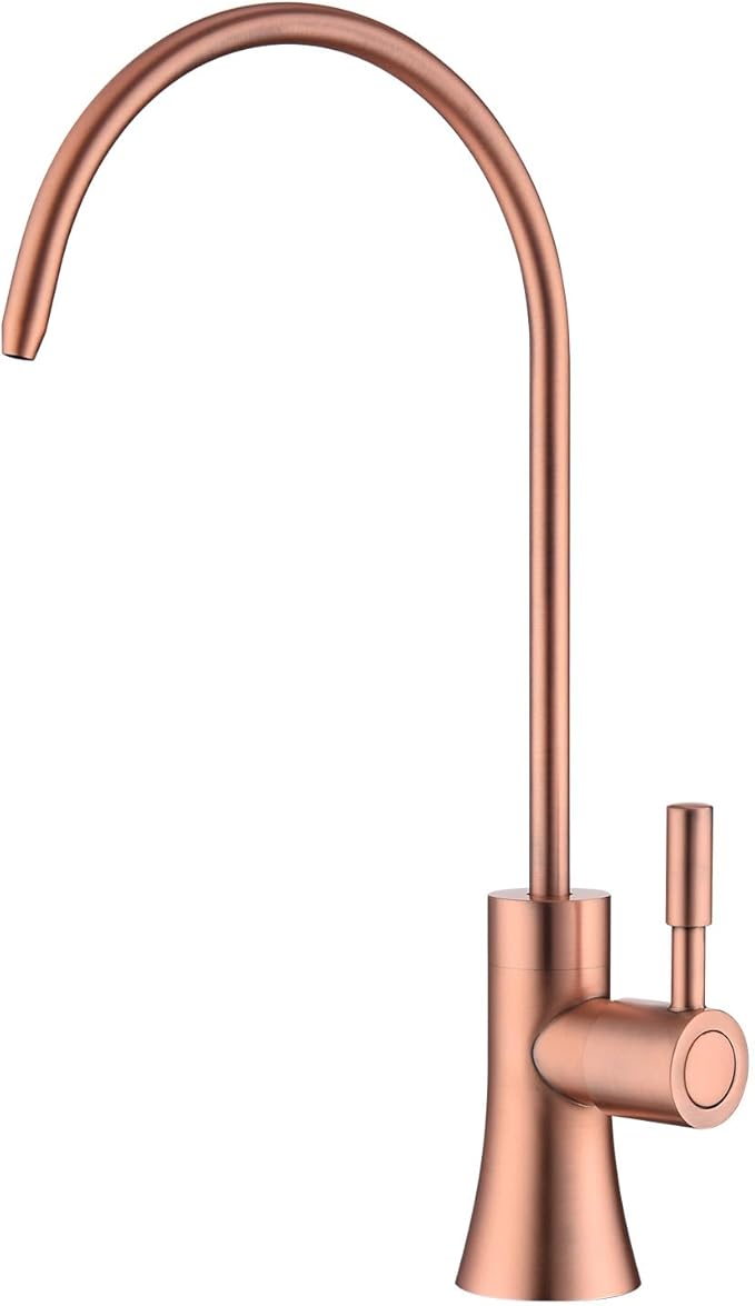 EKRTE Copper Drinking Water Purifier Faucet, Rose Gold Kitchen Bar Sink Drinking Water Purifier Faucet, Commercial Water Filtration Faucet for Under Sink Water Filter System,Brass RO Faucet in Copper