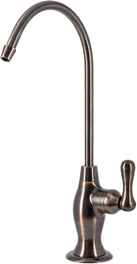 Non-airgap RO Faucet Reverse Osmosis Drinking Water Filtration System Water Dispenser Spout (Antique Wine). Vase Style with Faucet Wrench RO-FW148. NSF Certified.