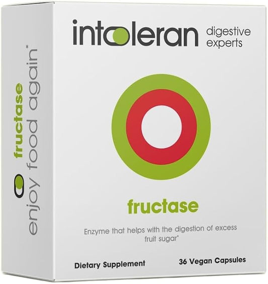 Fructase Digestive Enzymes - 36 Capsules | Supplement for Fructose Intolerance | Enzymes to Help Digest Sugary Foods & Drinks (Fruit Sugar) | Fast Acting | Pure and Vegan | Low FODMAP