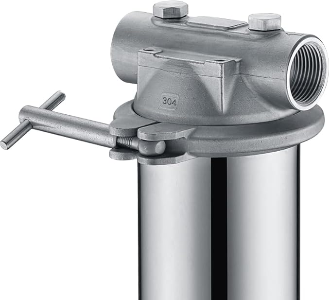 Amwater 304 Stainless Steel Filter Housing for Filter Cartridge, Water Filter Housing for Whole House Water Purification of Stainless Steel 304 (20" C Housing-1 NPT)