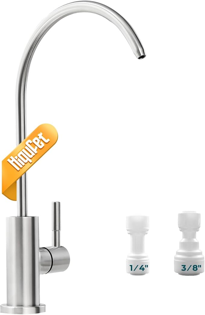 Drinking Water Faucets for Kitchen Sink, Stainless Steel Water Filter Faucet for Reverse Osmosis or Water Filtration System, RO Bar Sink Faucet, Brushed Nickel
