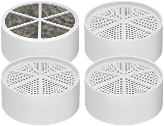 AWO 4 PACK Replacement Bathtub Water Filter for Tub Compatible with Fitespot,SHLLKTTRY,JUSTOWE,NIROKET,CUOLL Bath Filter,Multi Stage Filter for Softer Skin & Hair Reduces Chlorine & Harmful Substance