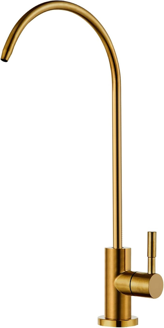 Drinking Water Faucet for Kitchen Sink, Kitchen Water Filter Faucet Stainless Steel for Reverse Osmosis or Water Filtration System Beverage Non-Air Gap RO Faucet Brushed Nickel Finish