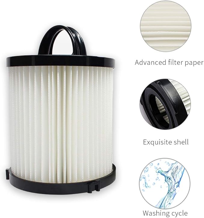 SaferCCTV Replacement EF6 HEPA Filter and Washable Reusable Cup Filter Vacuum Filter DCF21 Replace#67821, 68931, 68931A, EF91 Compatible with Eureka Airspeed AS1000 Series Upright Vacuum Cleaners (2