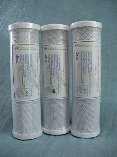 CFS – 3 Pack Carbon Block Water Filter Cartridges Compatible with WFPFC8002, HW-LD, GE FXWTC Models – Remove Bad Taste – Whole House Replacement Filter Cartridge – Universal 10” Cartridge – 5 Micron