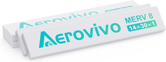 14x30x1 Air Filter Refills, 4 Pack MERV 8 Refills Only for AErovivo Reusable ABS Frame (Not Included)