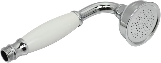 HOMEDEC Vintage Handheld Shower Head with 59inch Flexible Hose High-Pressure Antique Rain Showerhead Combo Replacement No Wand Holder, Round Telephone Shape, Chrome