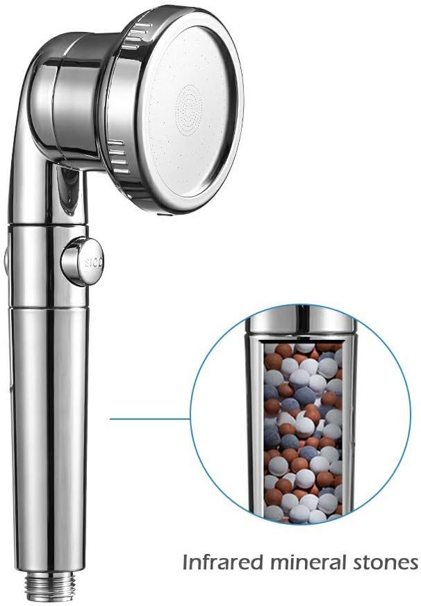 Filtration Stone Beads Filter for Filtered Shower Head, Mineral Stone Bead Balls for Purifying Water (Red Gray White)