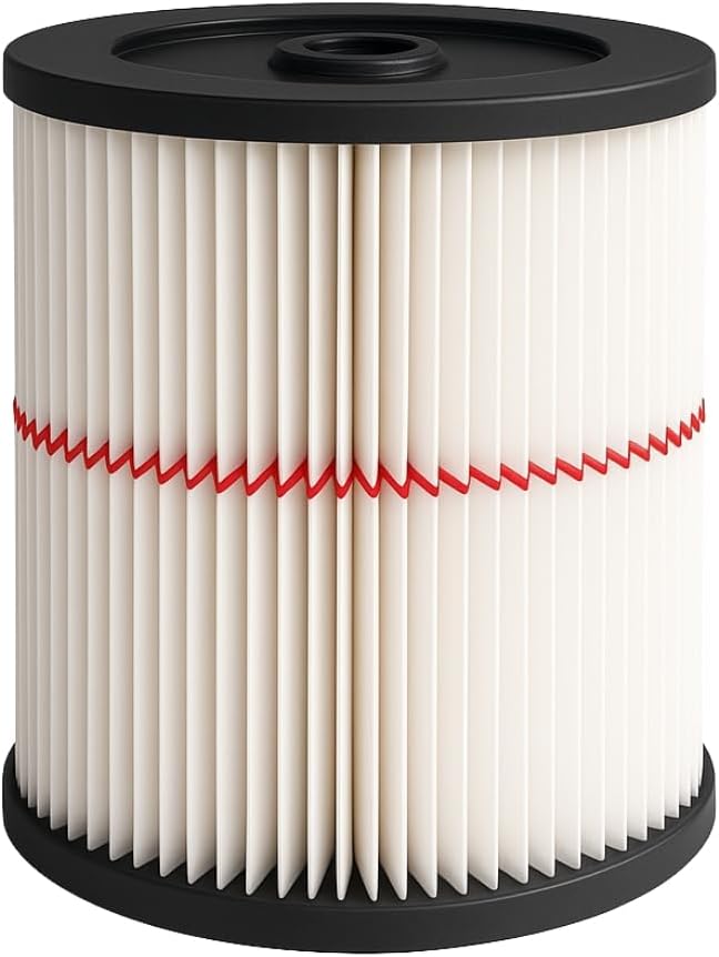 Nispira 9-17816 17816 Red Stripe Replacement HEPA Filter for Craftsman Craftsman Shop Vac Wet/Dry Vacuum 5/6/8/12/16/32 Gallon Larger, 4 Pack